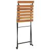 Folding Bistro Chairs - 4 Pcs Solid Wood Teak & Steel | Hipo Market