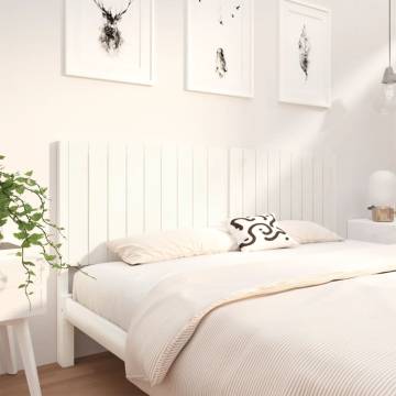 White Solid Wood Pine Bed Headboard - 185.5x4x100 cm