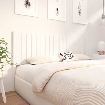 White Solid Wood Pine Bed Headboard - 185.5x4x100 cm