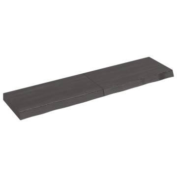 Rustic Dark Brown Wall Shelf - Solid Oak Wood | HipoMarket