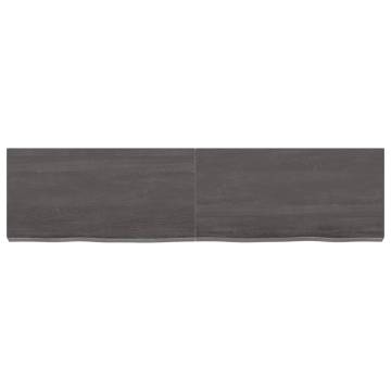 Rustic Dark Brown Wall Shelf - Solid Oak Wood | HipoMarket