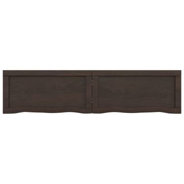 Rustic Dark Brown Wall Shelf - Solid Oak Wood | HipoMarket