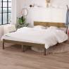 Bed Frame Honey Brown Solid Wood Pine 135x190 cm Double Colour honey brown Size 135 x 190 cm 