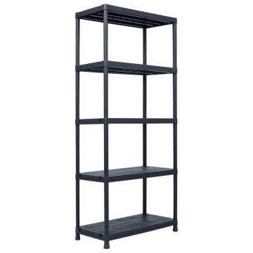 Versatile Black Storage Shelf Rack - 500 kg Capacity