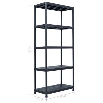 Versatile Black Storage Shelf Rack - 500 kg Capacity