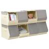 Stackable Storage Boxes Set of 8 - Grey & Cream | HipoMarket UK