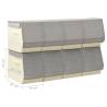 Stackable Storage Boxes Set of 8 - Grey & Cream | HipoMarket UK