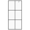 Walk-in Shower Wall 90x195 cm Clear ESG Glass - Black