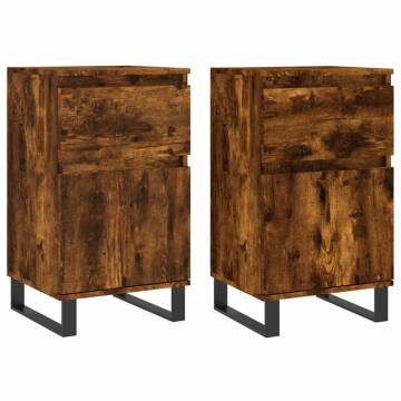 Trendy Smoked Oak Sideboards - 2 pcs Engineered Wood | Hipo Market