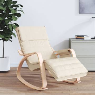 Comfortable Cream Fabric Rocking Chair | HipoMarket