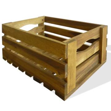 Apple Crate Set - 2 Pieces of Solid Acacia Wood | HIPO Market