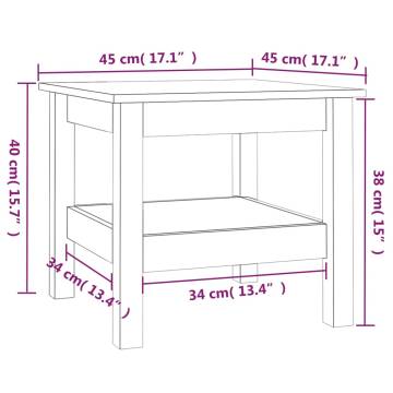 Elegant Grey Coffee Table | Solid Wood Pine - 45x45x40 cm