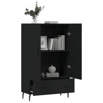 Stylish Highboard Black 69.5x31x115 cm - Engineered Wood