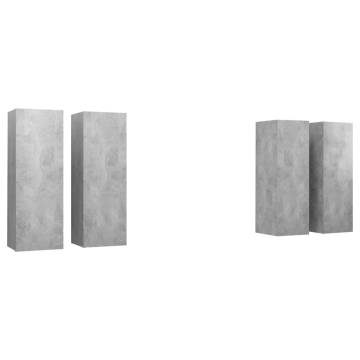 Stylish 4-Piece Concrete Grey TV Cabinets | Hipo Market