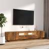 2 Piece LED TV Cabinet Set in Smoked Oak - Modern Design