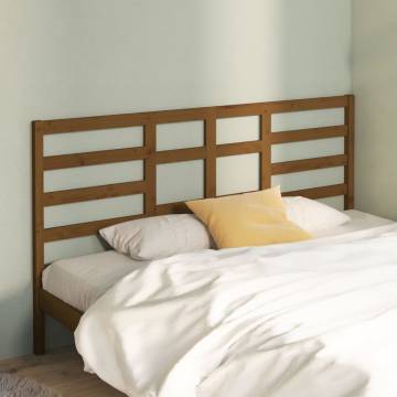 Honey Brown Solid Wood Bed Headboard - 206x4x104 cm