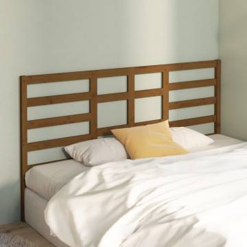 Honey Brown Solid Wood Bed Headboard - 206x4x104 cm