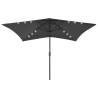 Parasol with LEDs and Steel Pole Anthracite 2x3 m Colour anthracite Quantity in Package 1 