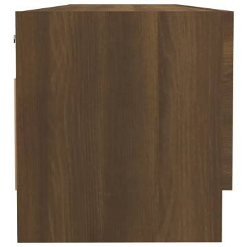 Compact Brown Oak Wardrobe | 100x32.5 cm Engineered Wood