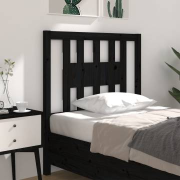 Headboard Black 106x4x100 cm | Solid Pine Wood | Hipo Market