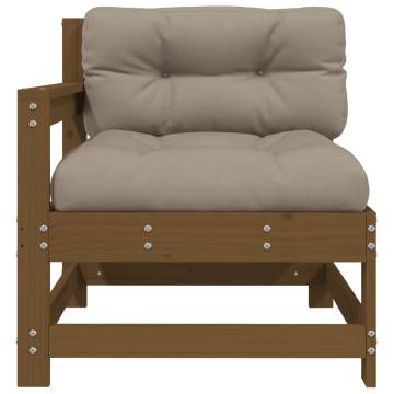 Garden Chairs with Cushions - Honey Brown Solid Pine | HipoMarket