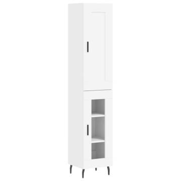 Stylish Highboard White 34.5x34x180 cm - Hipomarket