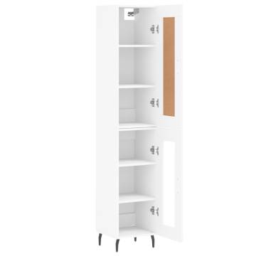 Stylish Highboard White 34.5x34x180 cm - Hipomarket