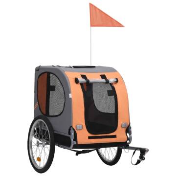 Pet Bike Trailer - Orange and Grey | Durable & Convenient