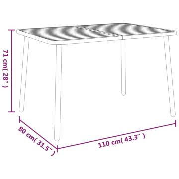 Stylish Anthracite Garden Table 110x80 cm - Durable Steel