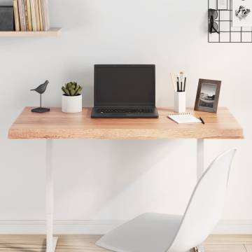 Light Brown Solid Oak Table Top | Live Edge (100x60cm)