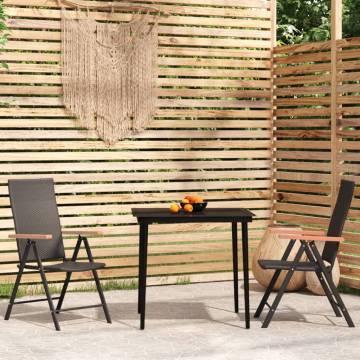 3 Piece Garden Dining Set Black - Stylish Outdoor Furniture