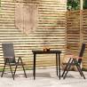 3 Piece Garden Dining Set Black Size 80 cm table length Number of 2 