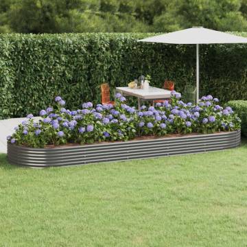 Garden Raised Bed Powder-coated Steel 450x140 cm - Grey