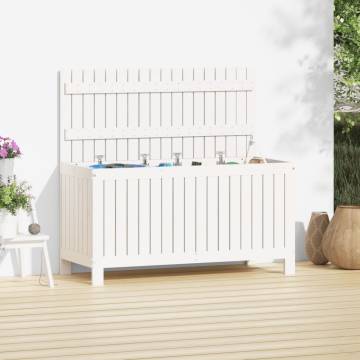 Garden Storage Box White - Solid Pine - 115x49x60 cm