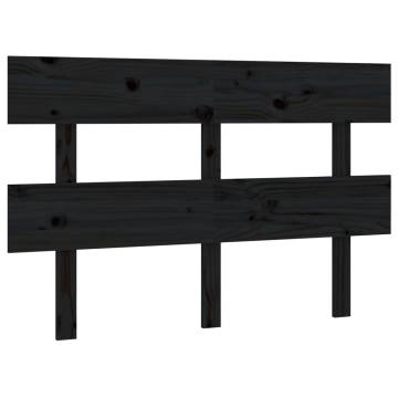 Stylish Black Pine Bed Headboard - 138x3x81 cm