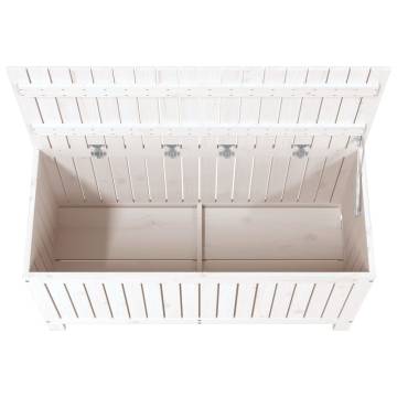 Garden Storage Box White - Solid Pine - 115x49x60 cm