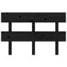 Stylish Black Pine Bed Headboard - 138x3x81 cm