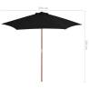 Outdoor Wooden Parasol 270 cm - Black | Hipo Market