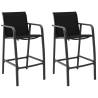 Garden Bar Chairs 2 pcs Black Textilene Colour black Quantity in Package 2 Number of 1 