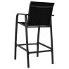 Garden Bar Chairs 2 pcs - Black Textilene for Outdoor Use