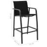 Garden Bar Chairs 2 pcs - Black Textilene for Outdoor Use