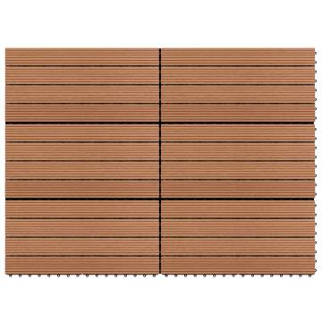 WPC Tiles 60x30 cm - 6 pcs Brown | Hipomarket UK