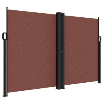 Retractable Side Awning Brown 160x1200 cm for Garden Privacy