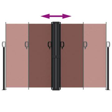 Retractable Side Awning Brown 160x1200 cm for Garden Privacy