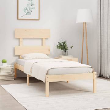 Solid Wood Bed Frame 75x190 cm Small Single - Timeless Design