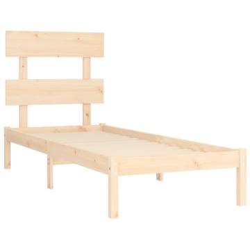 Solid Wood Bed Frame 75x190 cm Small Single - Timeless Design