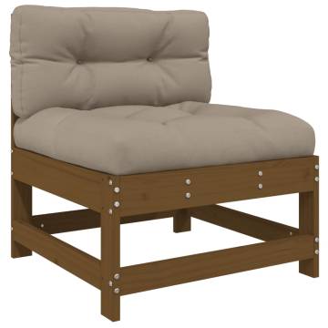 Middle Sofas with Cushions - Honey Brown Solid Wood Pine