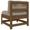 Middle Sofas with Cushions - Honey Brown Solid Wood Pine