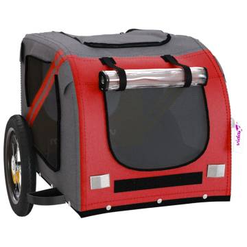 Pet Bike Trailer - Red & Grey Oxford Fabric, Iron Frame