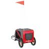 Pet Bike Trailer - Red & Grey Oxford Fabric, Iron Frame